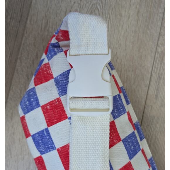 Mad Love Belt Bag Red Blue Checkered Crossbody Fanny Pack Festival  Streetwear - Picture 8 of 11